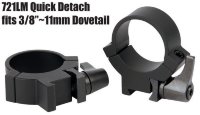 Крепления Warne 7.3/22 для прицелов 1" 25,4мм QD Medium (721LM) - миниатюра